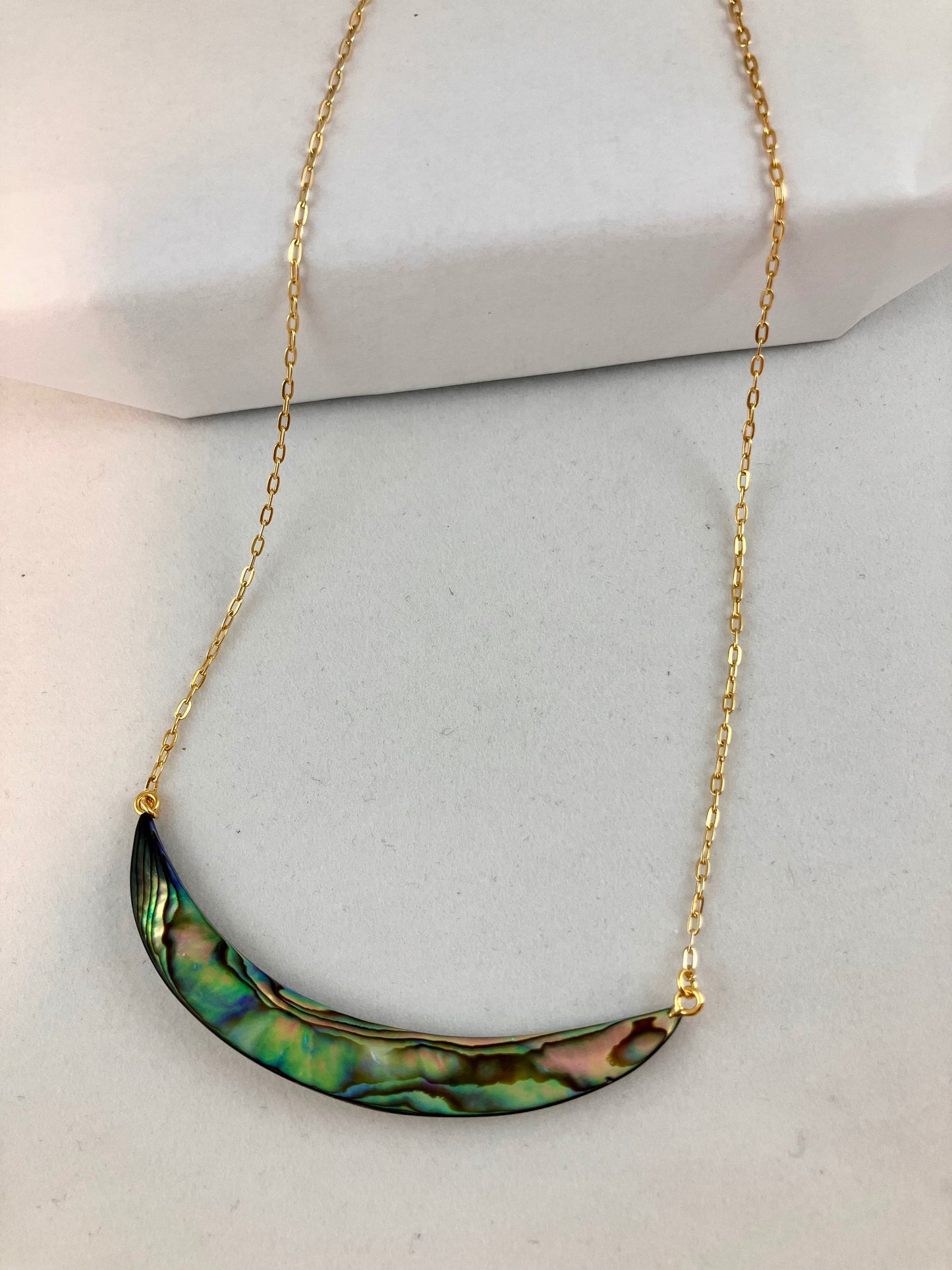 Sea Breeze - Abalone Moon Necklace